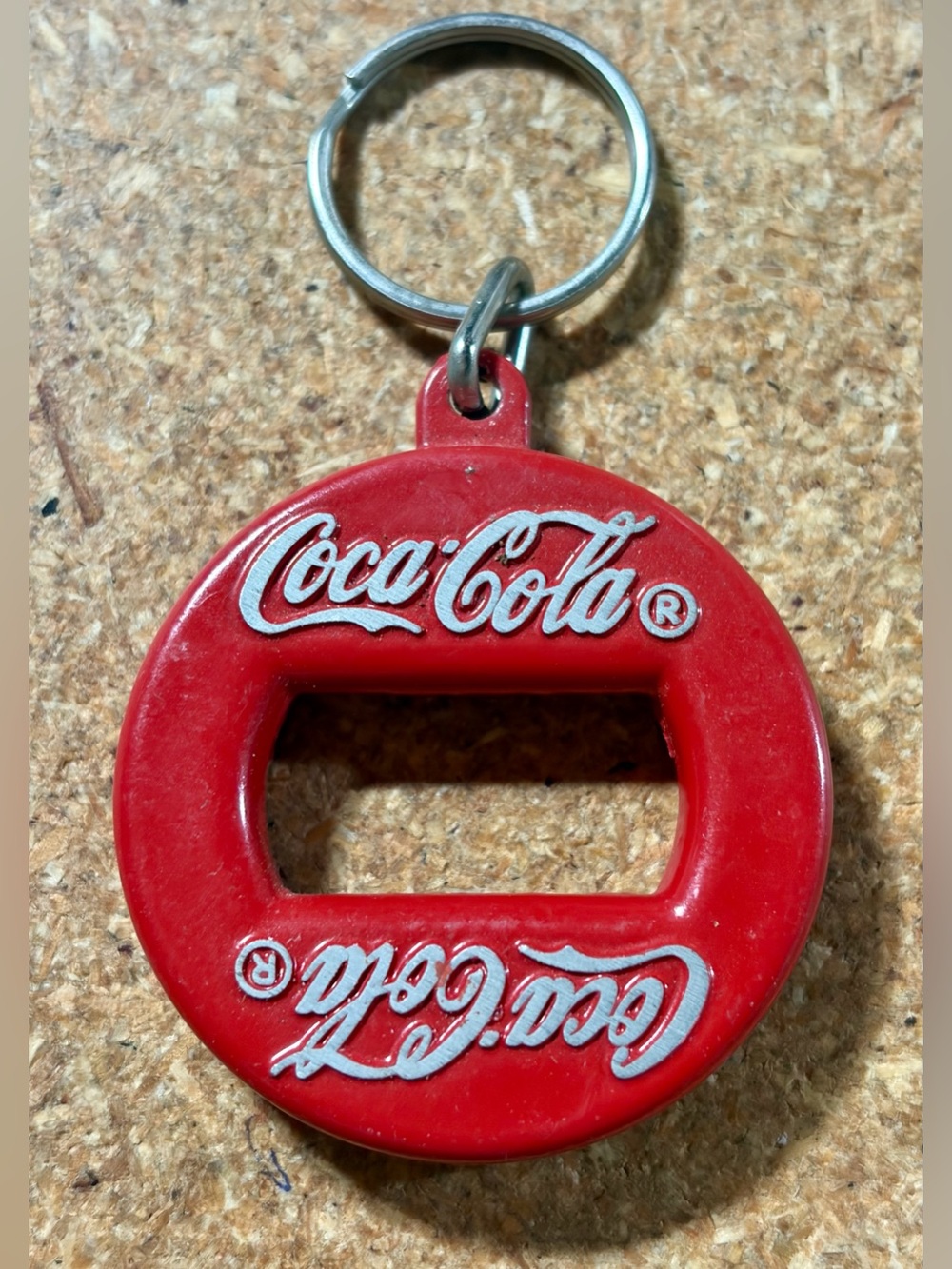 Vintage Coca-Cola Red & Silver Bottle Opener Keychain
